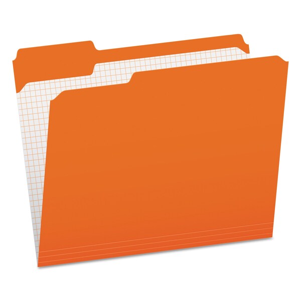 Top Tab Colored File Folders, 1/3-Cut Tabs: Assorted, Letter Size, 0.75 in. Expansion, Orange, 100PK